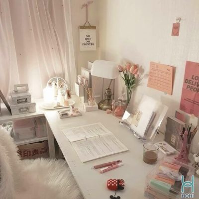 trang trí bàn học kiểu hàn quốc decor bàn học