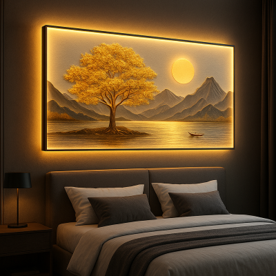Tranh Treo Tường 3D Có Đèn LED