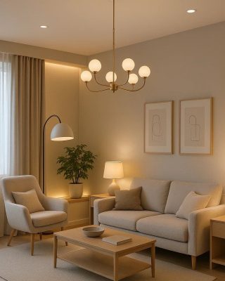 den-trang-tri-phong-khach-gan-tuong