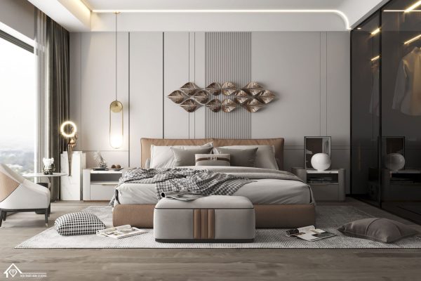 mẫu bàn trang trí trong phòng ngủ master sang trọng